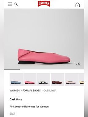 Camper Casi Myra Pink Leather Ballet Flat